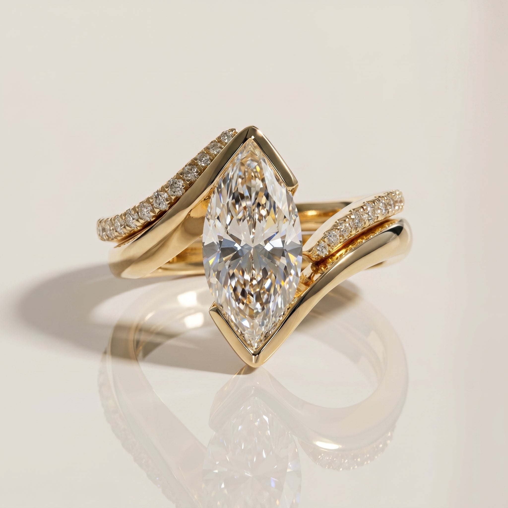 1.0 CT Round Solitaire Moissanite Diamond Bridal Ring Set